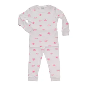 2 Piece Pajamas Eyes White/Pink