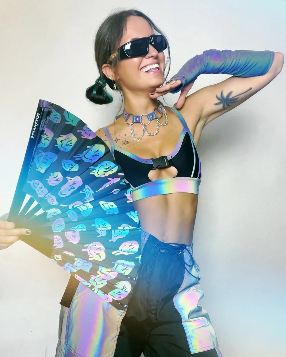 Acidcore Rainbow Reflective Hand Fan