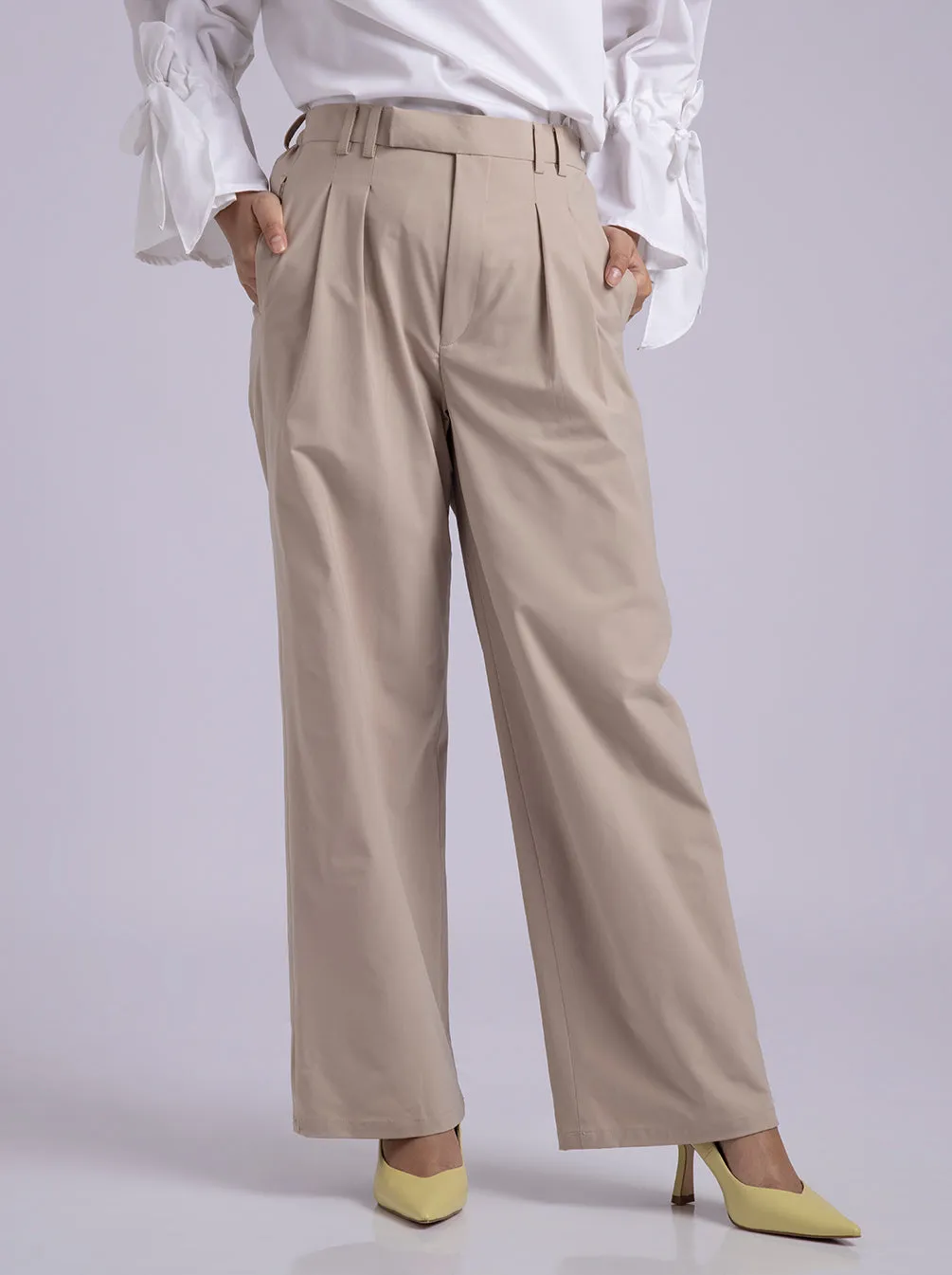 AIKKO PANTS PLAIN CREAM