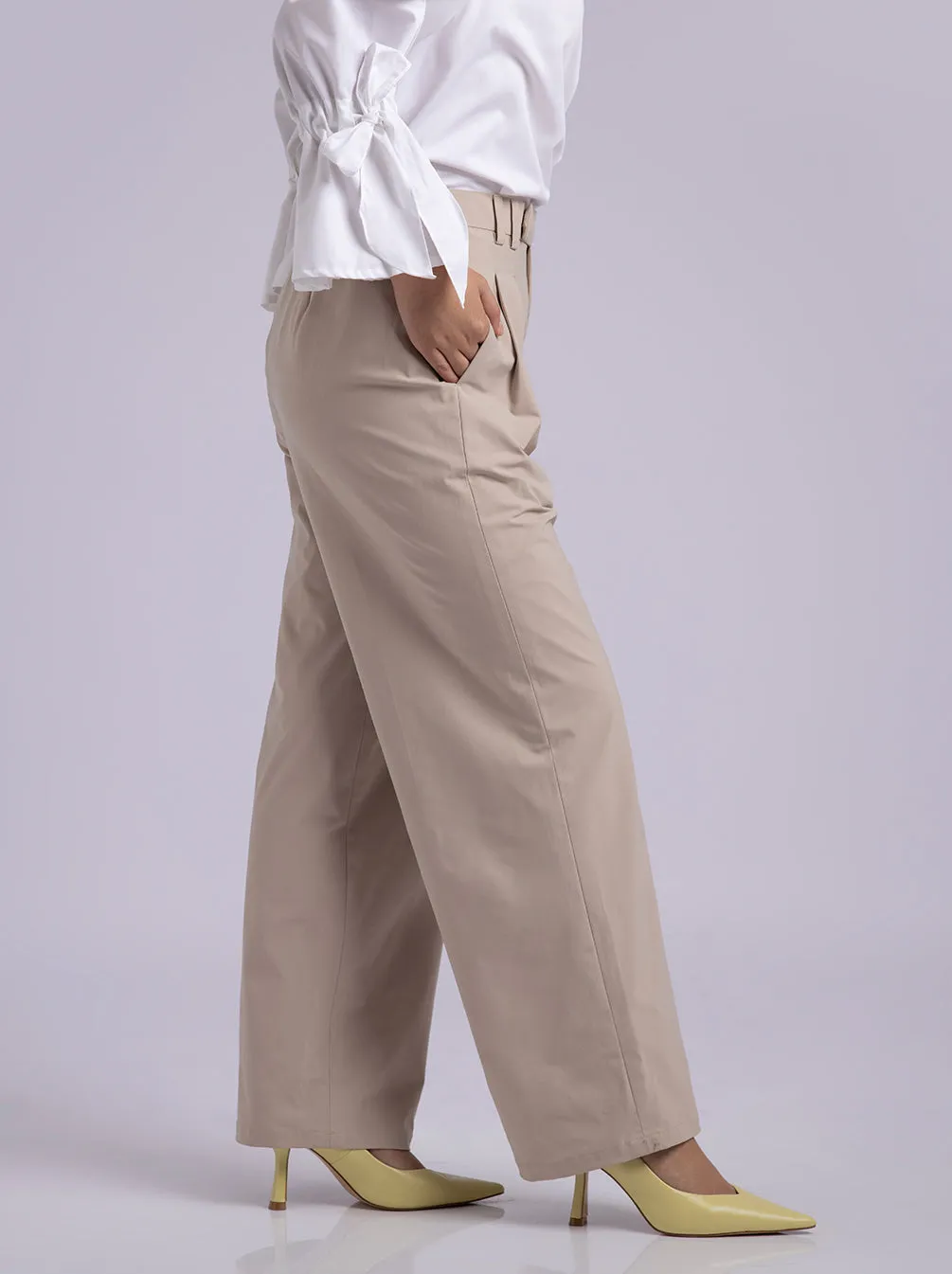 AIKKO PANTS PLAIN CREAM