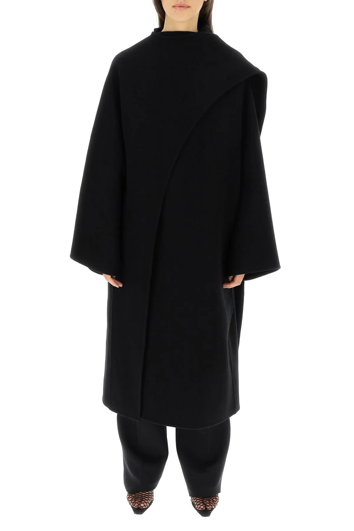 Alaia Virgin Wool Scarf Coat (Size - 36)