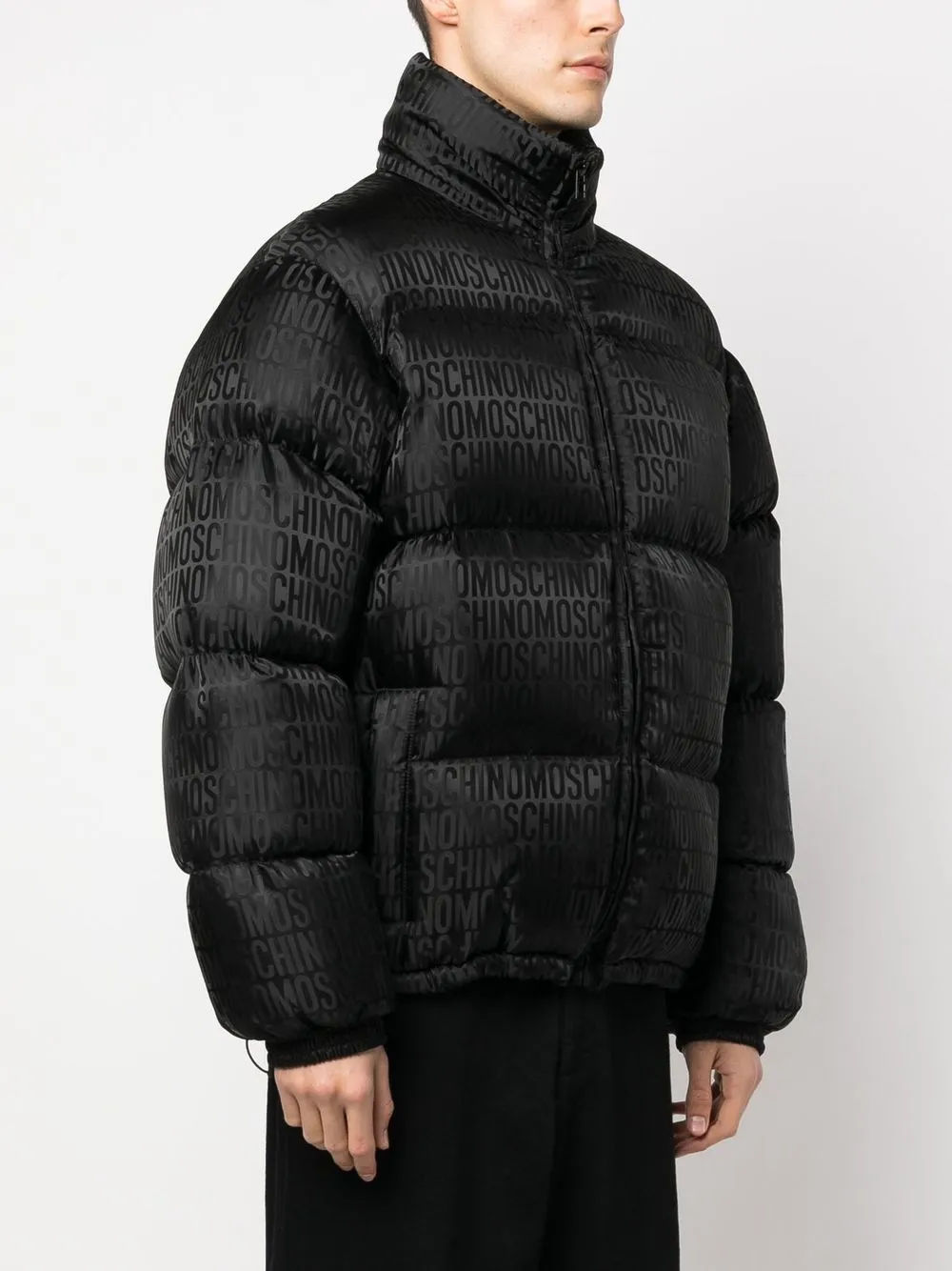 All-Over Logo Print Padded Jacket