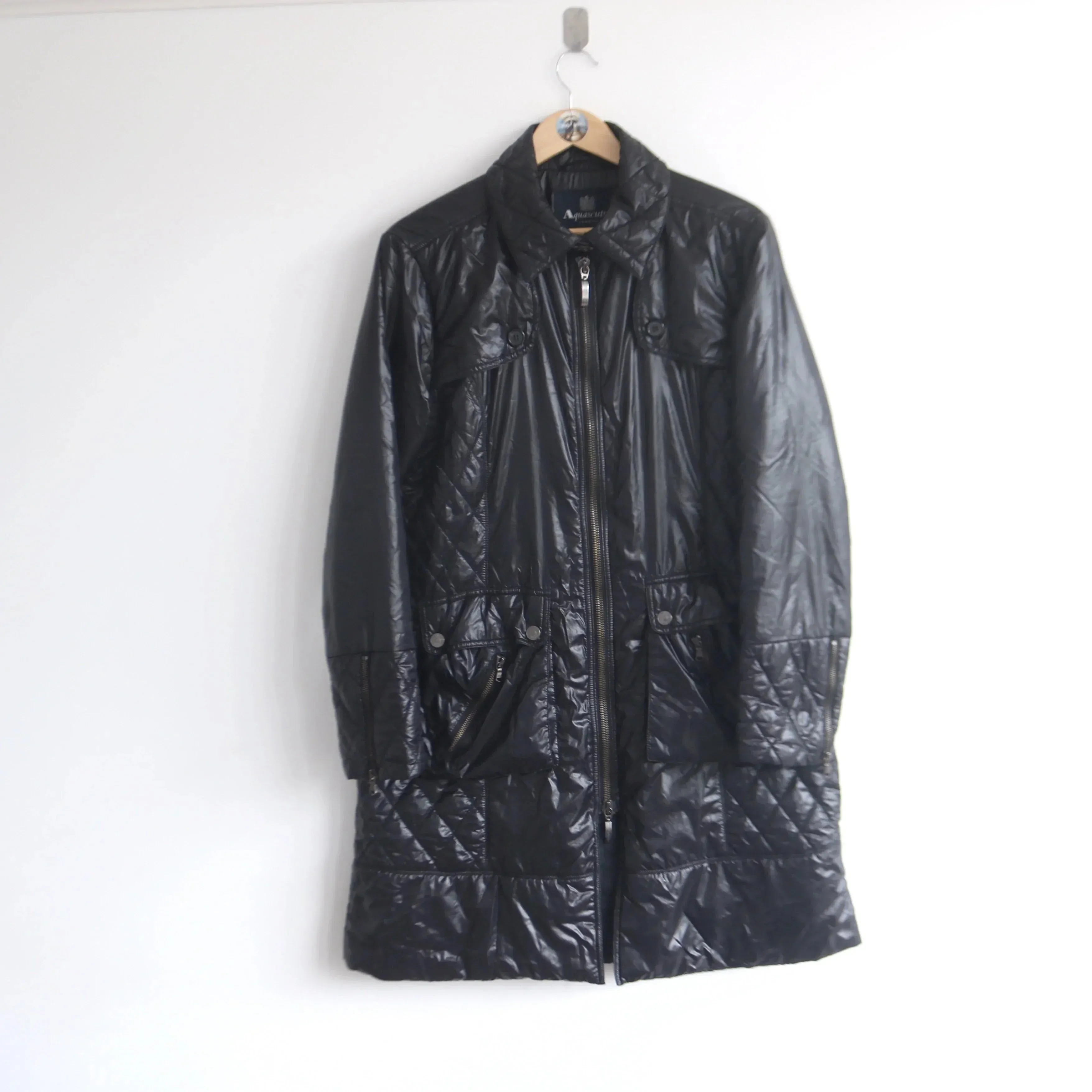 Aquascutum Dystopian All Black Trench Jacket (Women’s L)  (L)