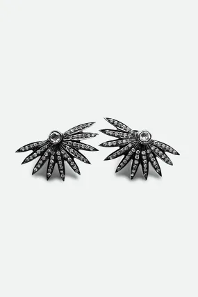 Art Deco Large Diamond Fan Earrings