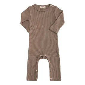 Beige Taupe Long Sleeved Modal Romper