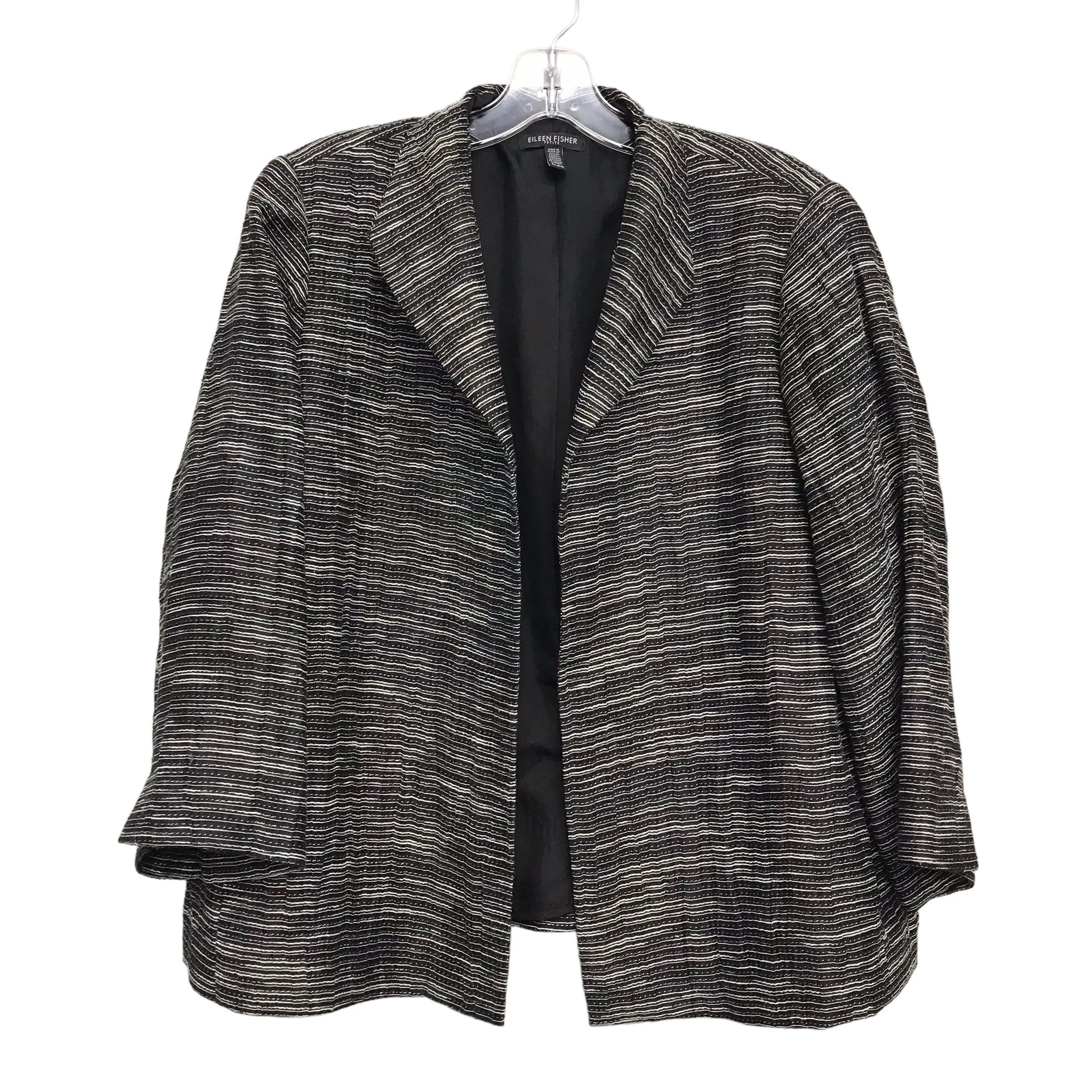 BLACK & WHITE BLAZER by EILEEN FISHER Size:L