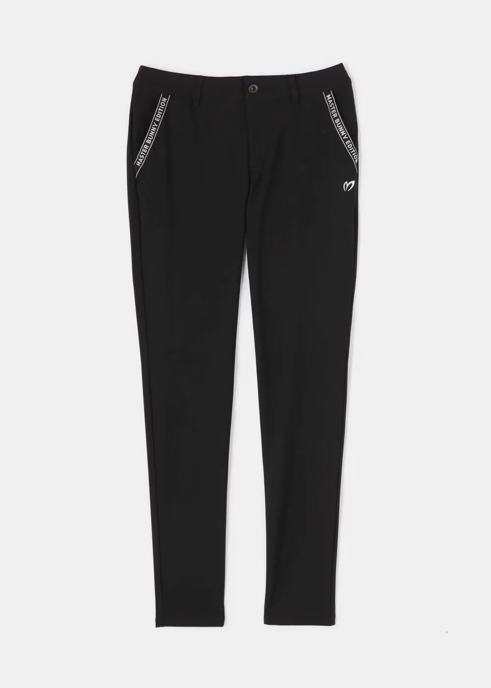 Black Block Jacquard Stretch Pants