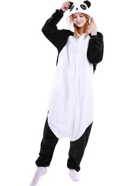 BLACK KUNGFU PANDA COSTUME WINTER WARM SLEEPWEAR