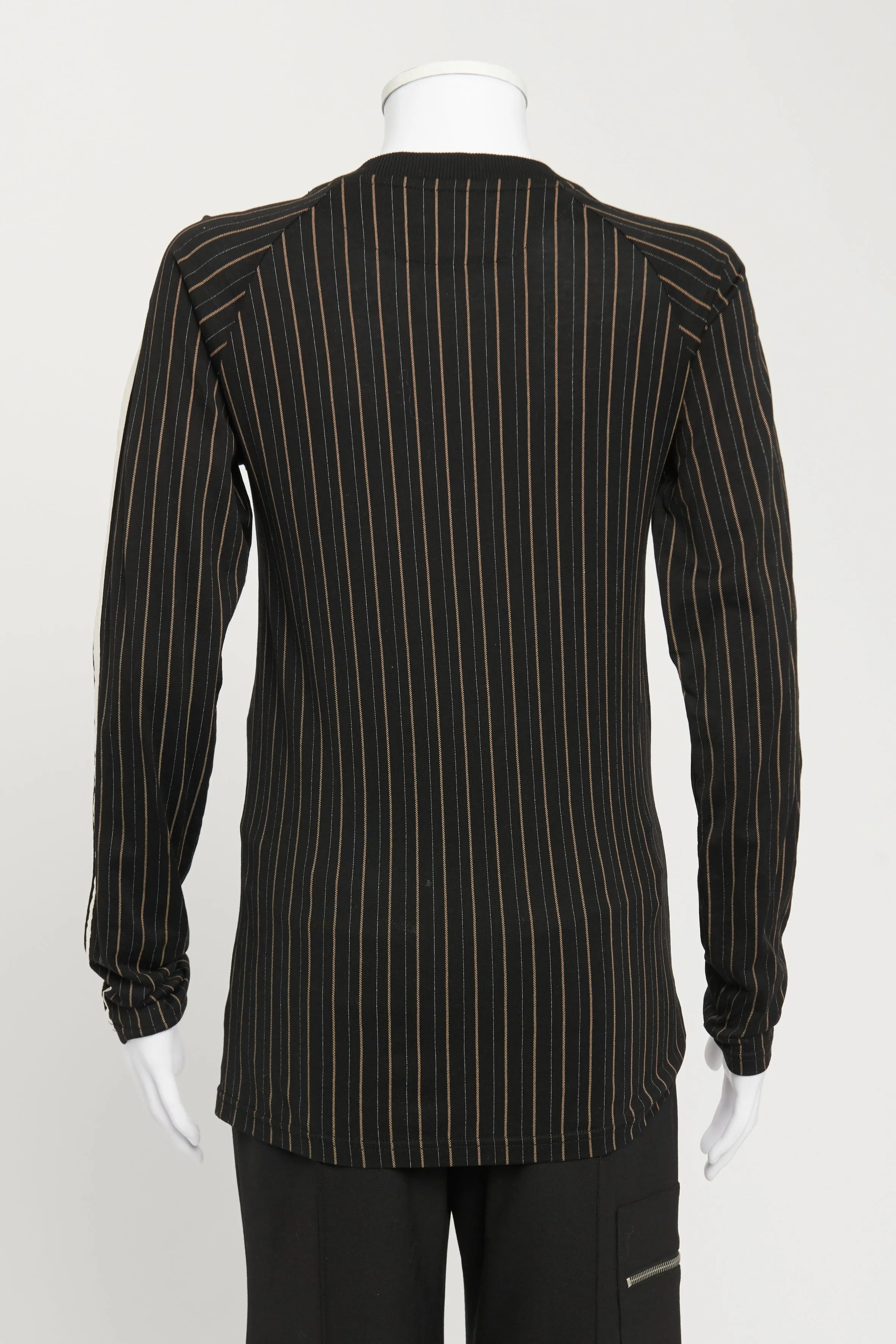 Black Long-Sleeved Striped T-Shirt