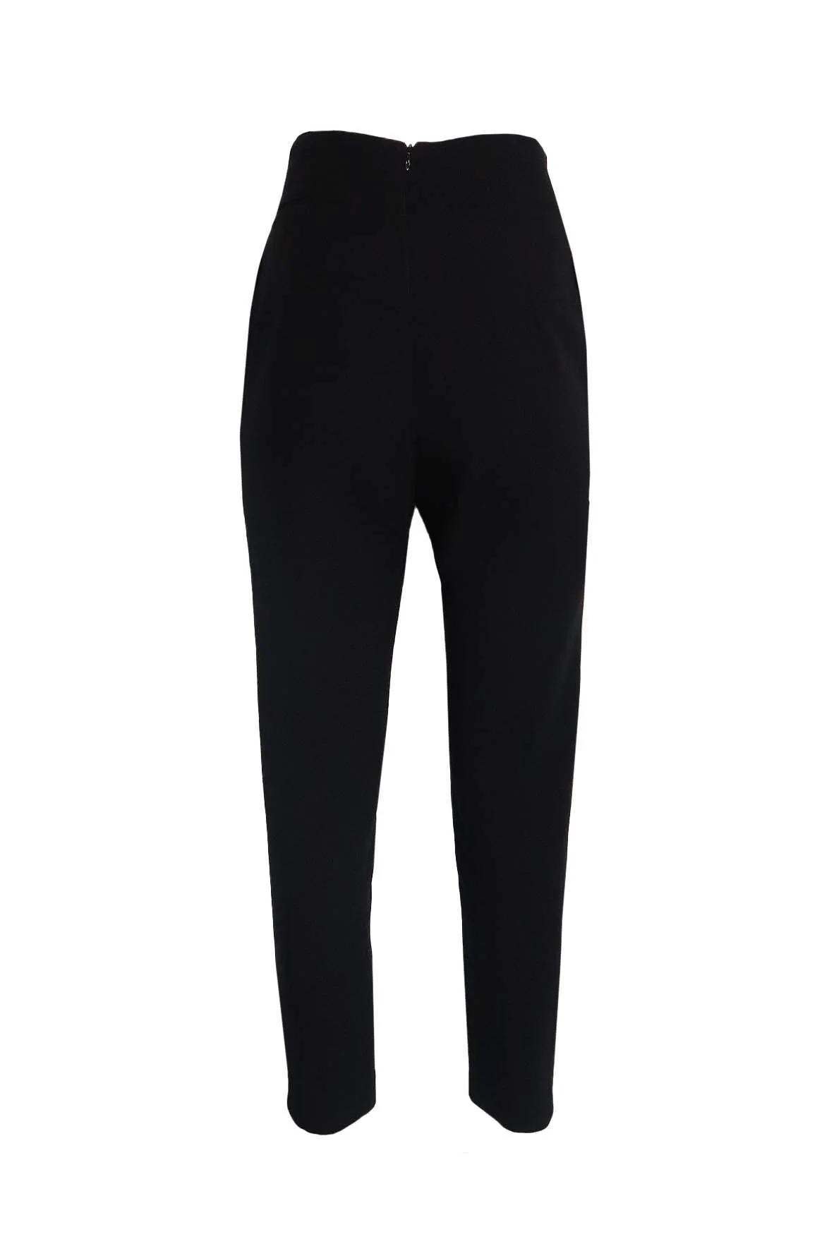 Black Pleated Pant With Side-pockets