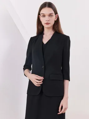 Black Slim One-Bottom Blazer