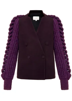 BLAZER WITH KNITTED SLEEVES