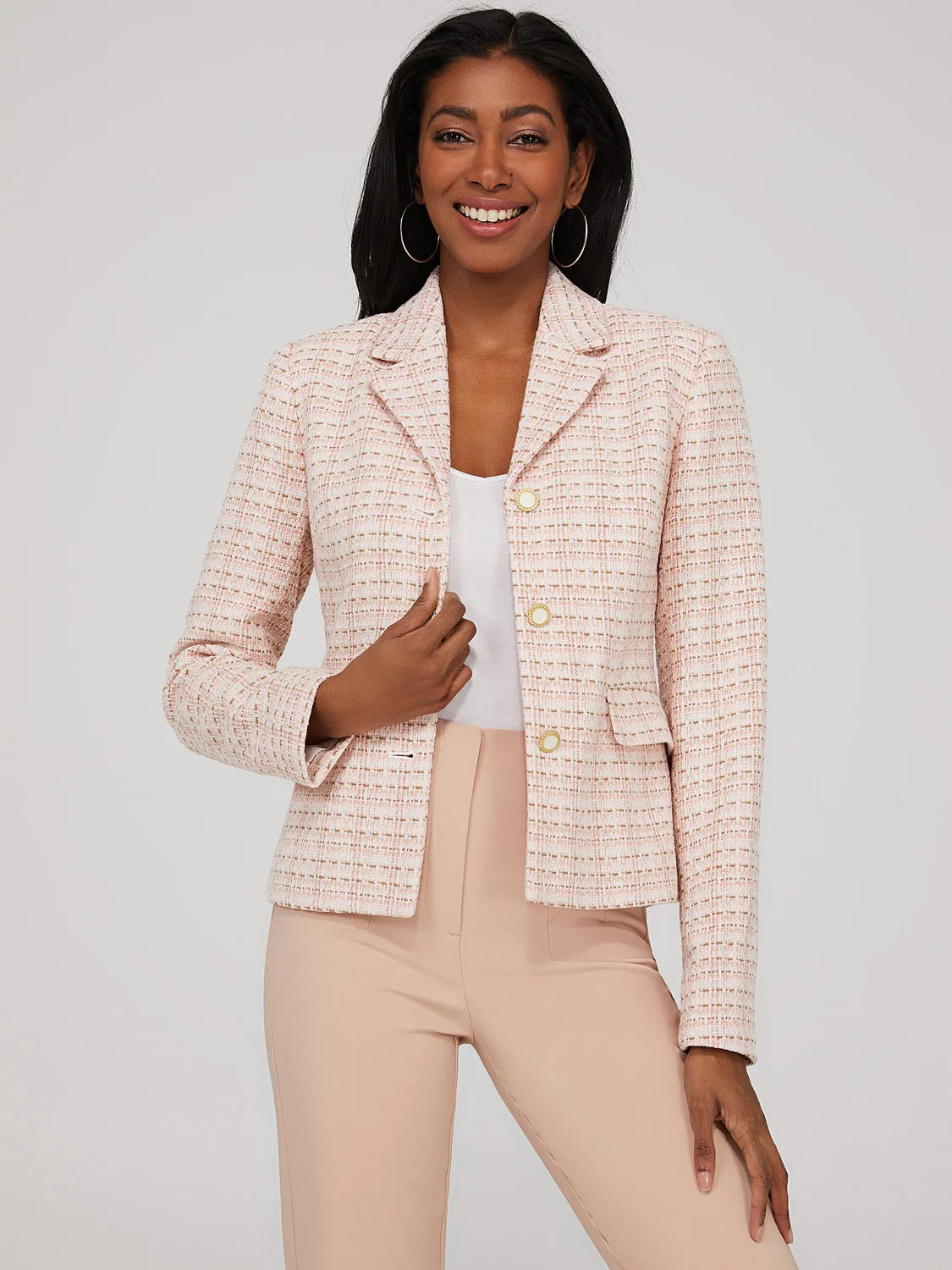 Boucle 3-Button Blazer