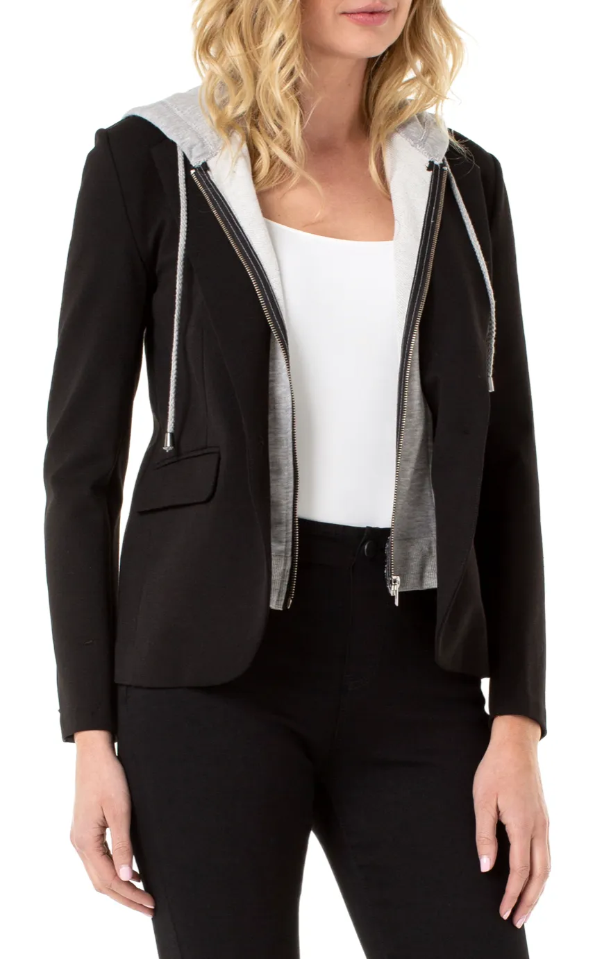 BOYFRIEND BLAZER WITH REMOVABLE HOOD By Liverpool