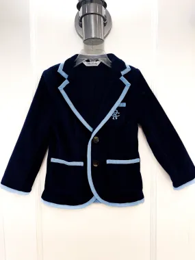 Boys BASK Toweling Blazer Navy/Light Blue