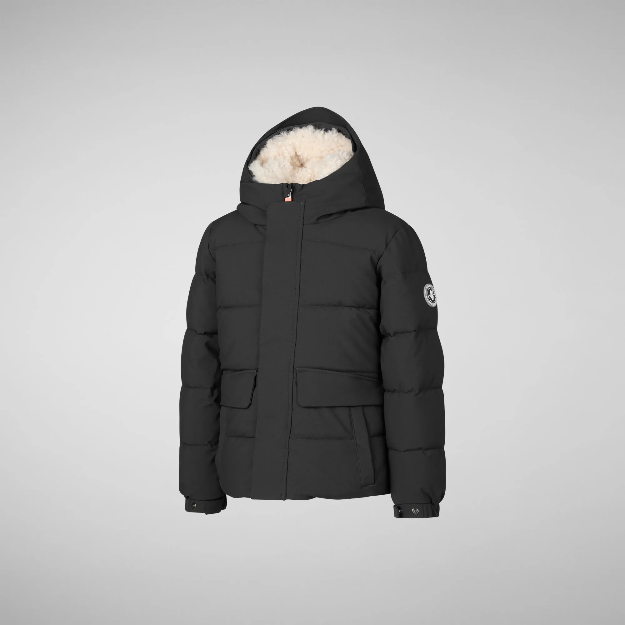 Black Klaus Boys Hooded Parka