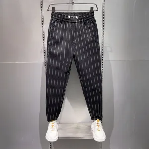 Casual Striped Straight Pants