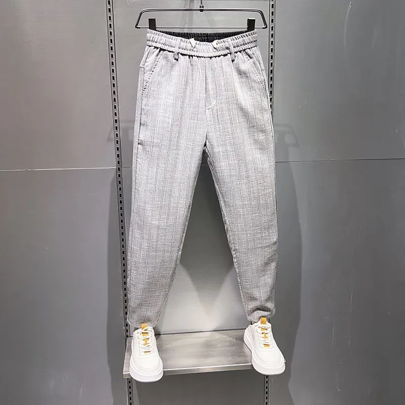 Casual Striped Straight Pants