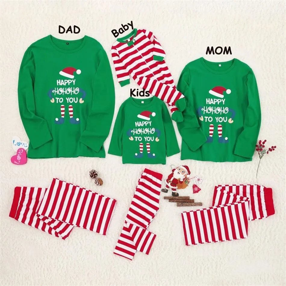 Christmas Matching Family Pyjamas Pajamas Clothes Set Fashion Adult Kids Cotton Nightwear Sleepwear Red  Matching  Outfits