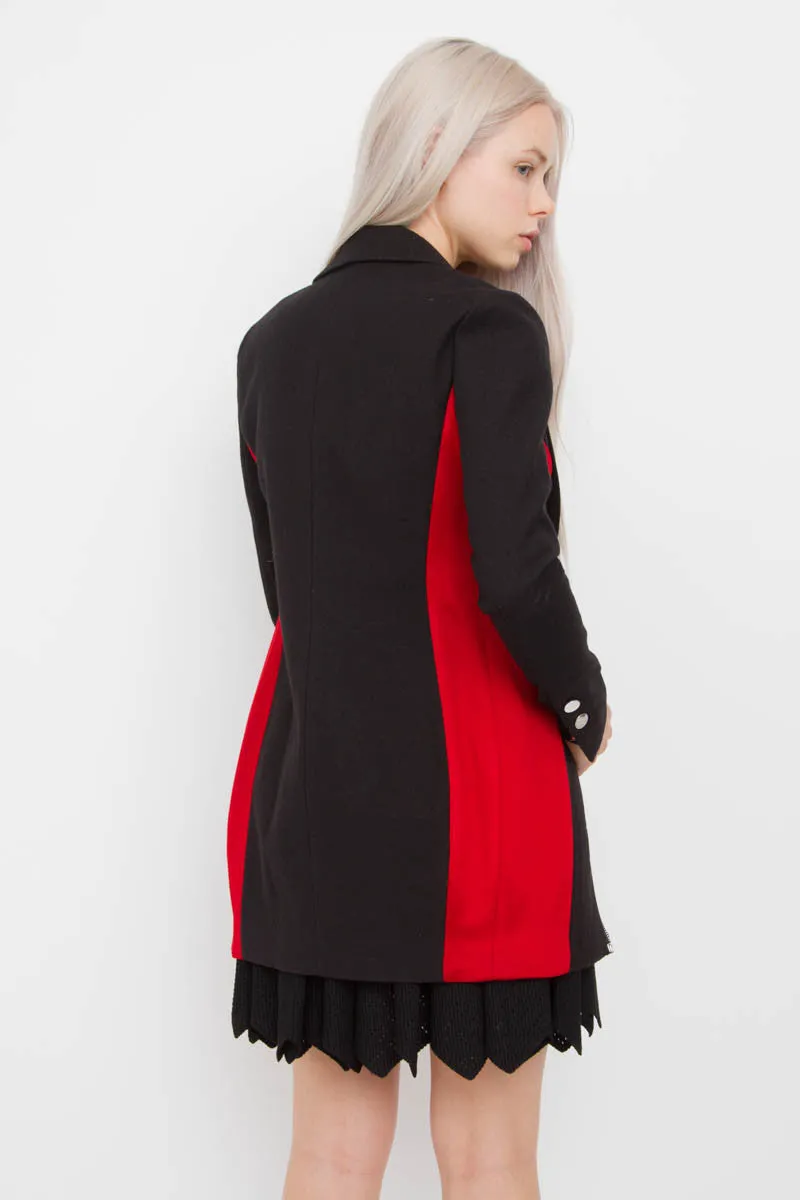 CONTRAST PANEL DRESS COAT