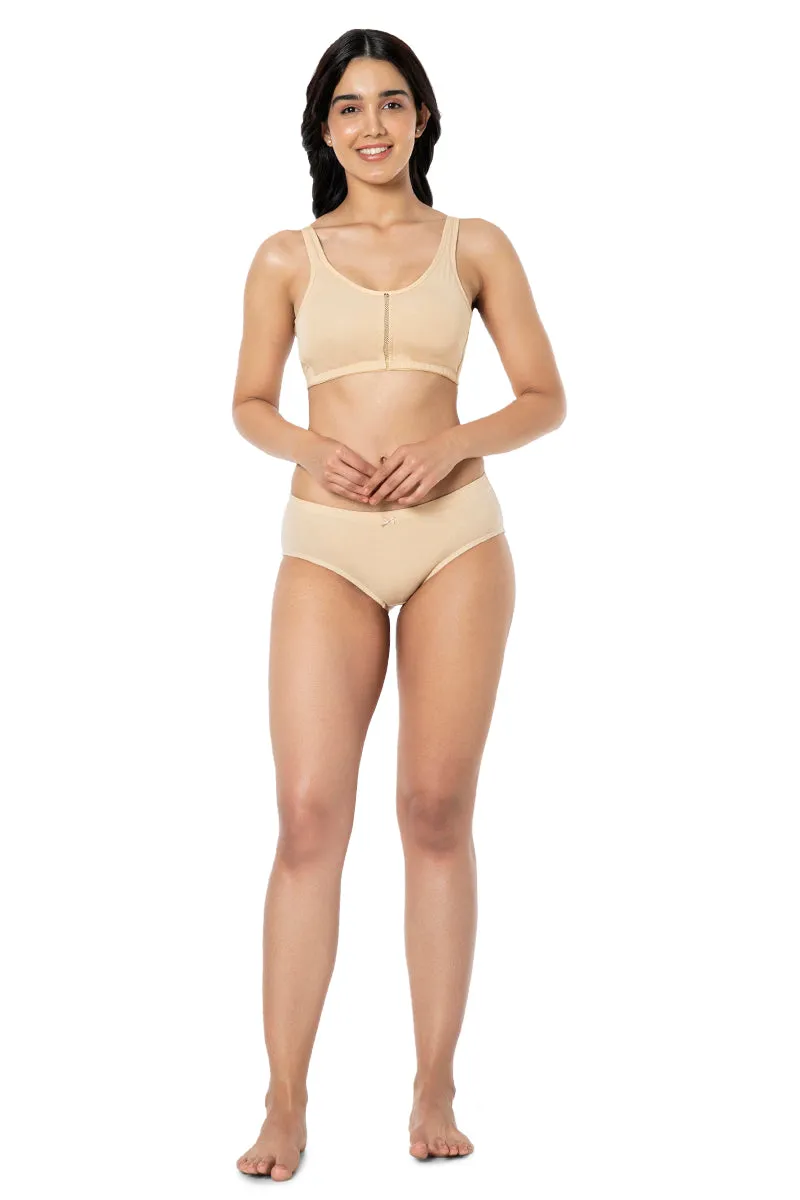 Cotton Daily Support Solid Non Padded Non-Wired Bra - Hazelnut