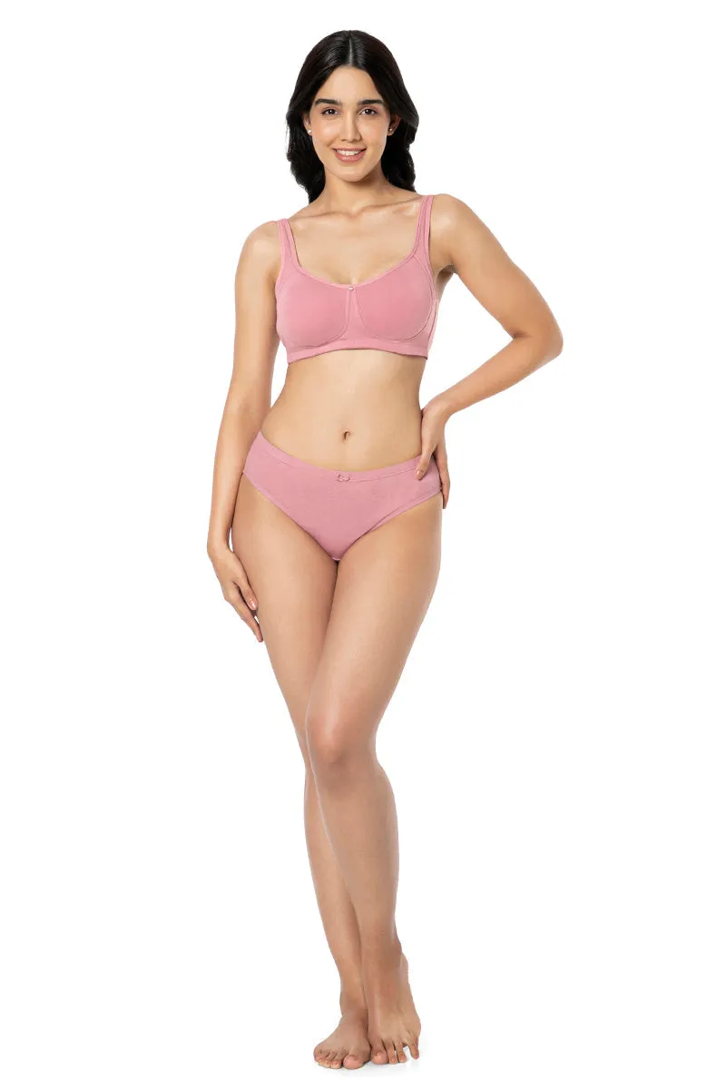 Cotton Super Support Solid Non Padded Non-Wired Bra - Mesa Rose