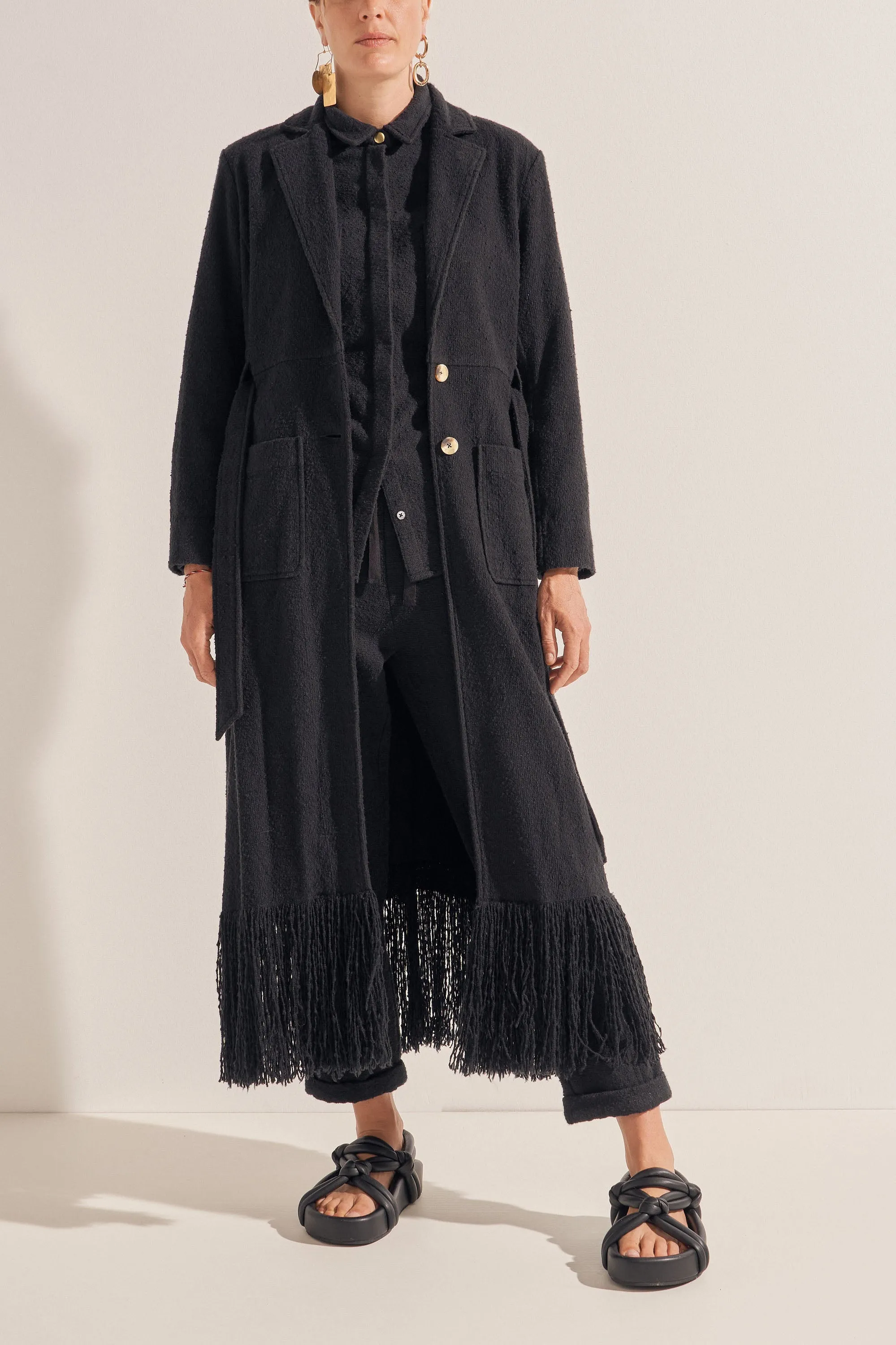 Crius Black Boucle Coat