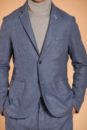 Da Vinci blazer uomo in flanella effetto gessato regular fit