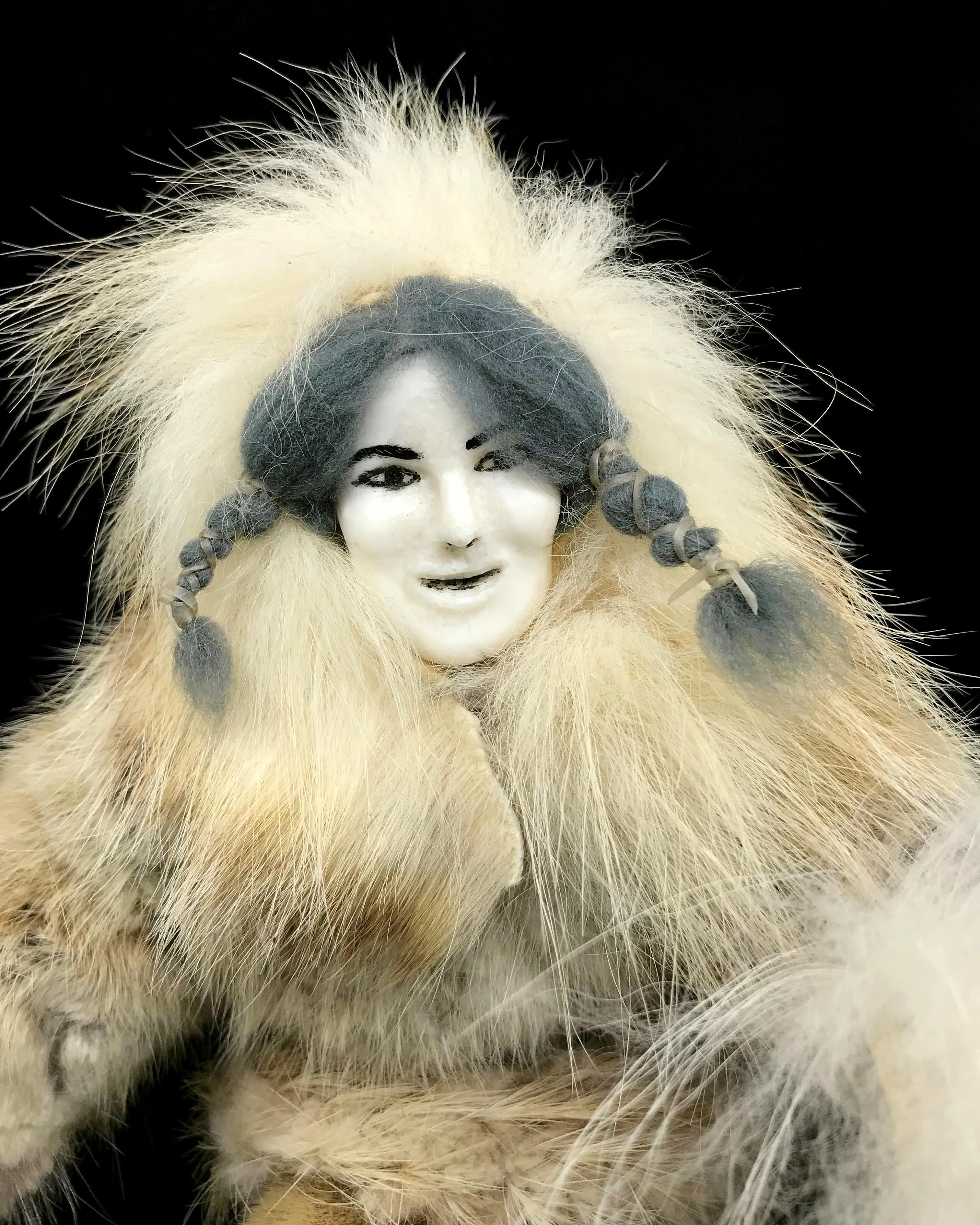 Doll - Inupiaq Ivory Face, Fur Parka, 11"