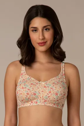 Dreamy comfort Non-Padded Non-Wired Cotton Bra - Daisy Print