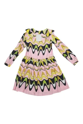 EMILIO PUCCI Silk Blend Long Sleeved Twill Dress (10 Years)