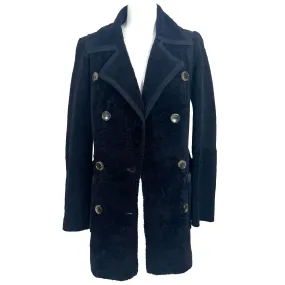 Enes £1300 Navy Reversible Lambskin and Shearling Coat S