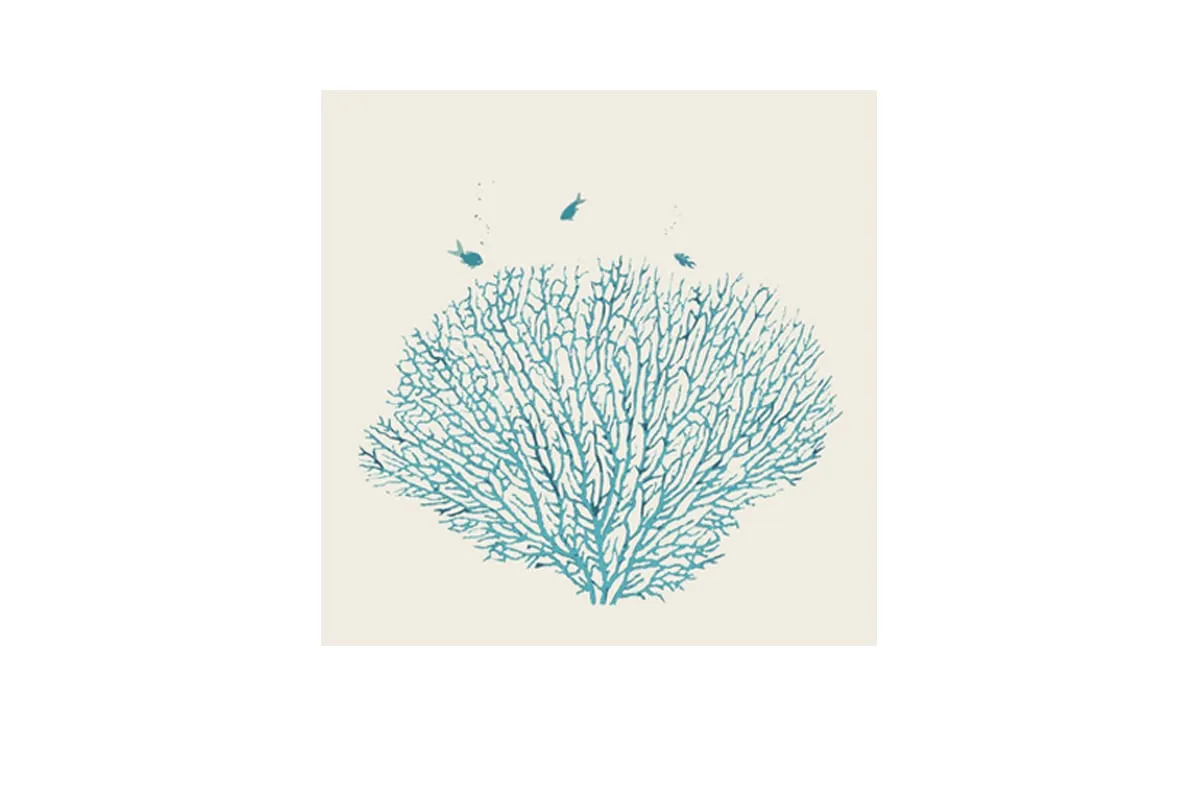 Fan Coral Turquoise | Canvas Wall Art Print