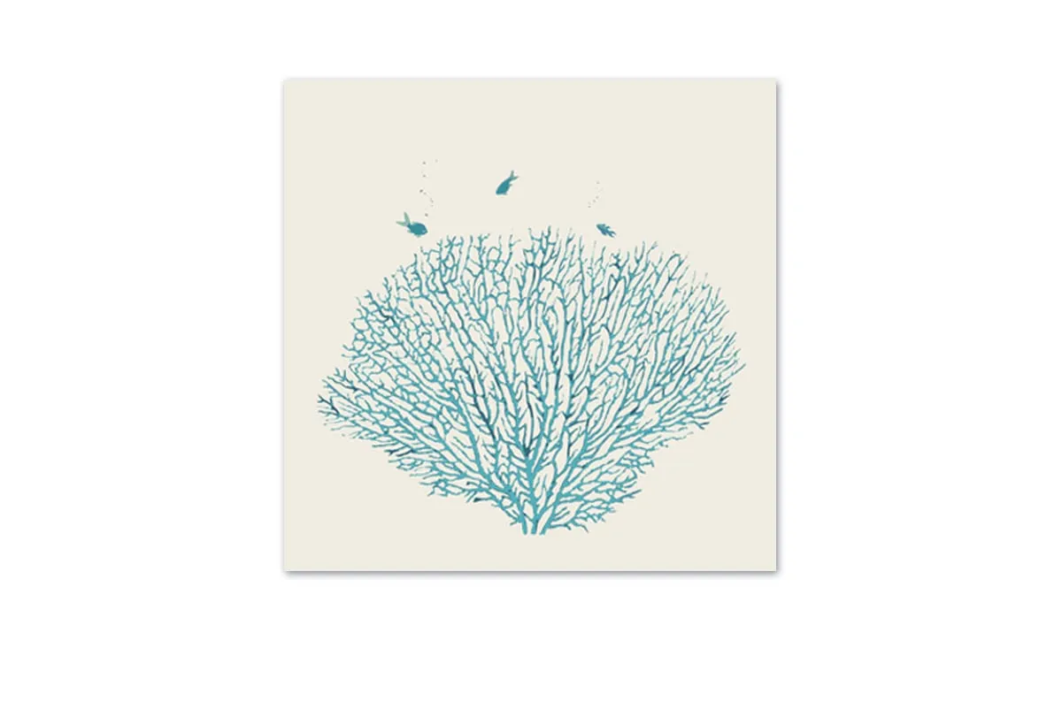 Fan Coral Turquoise | Canvas Wall Art Print