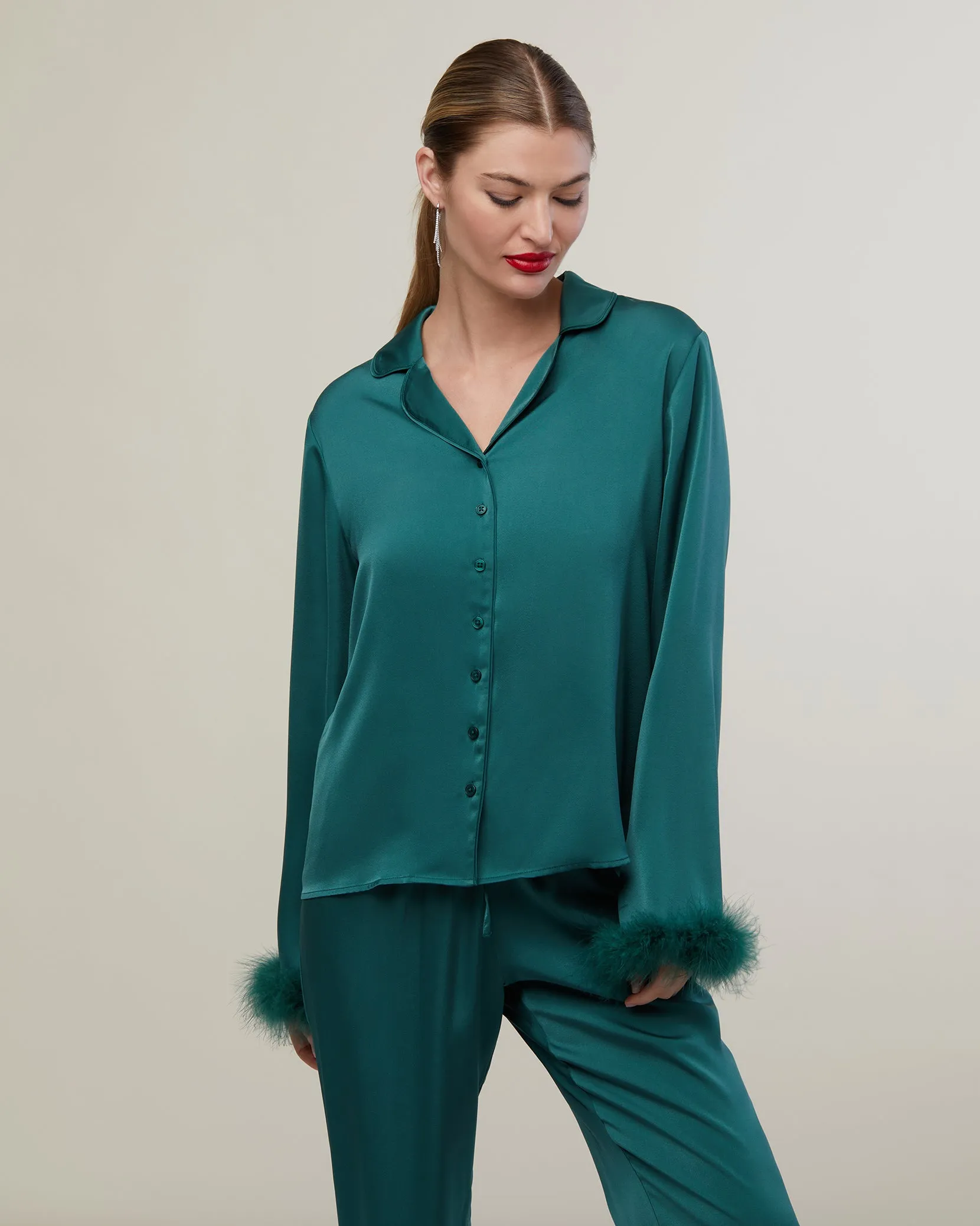 Feather Satin Pajamas