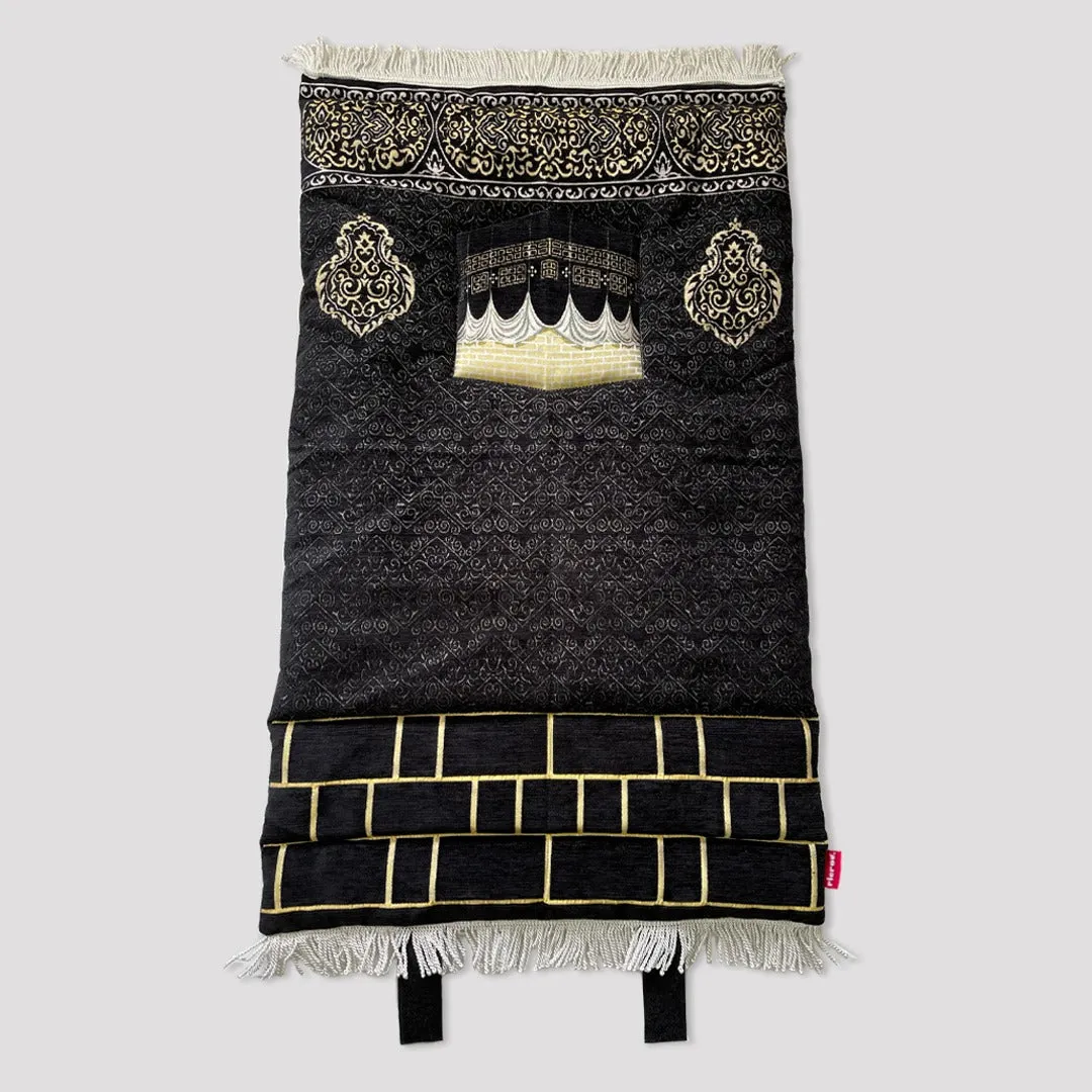 Fiber Padded Prayer Mat- Black Kaaba