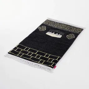 Fiber Padded Prayer Mat- Black Kaaba