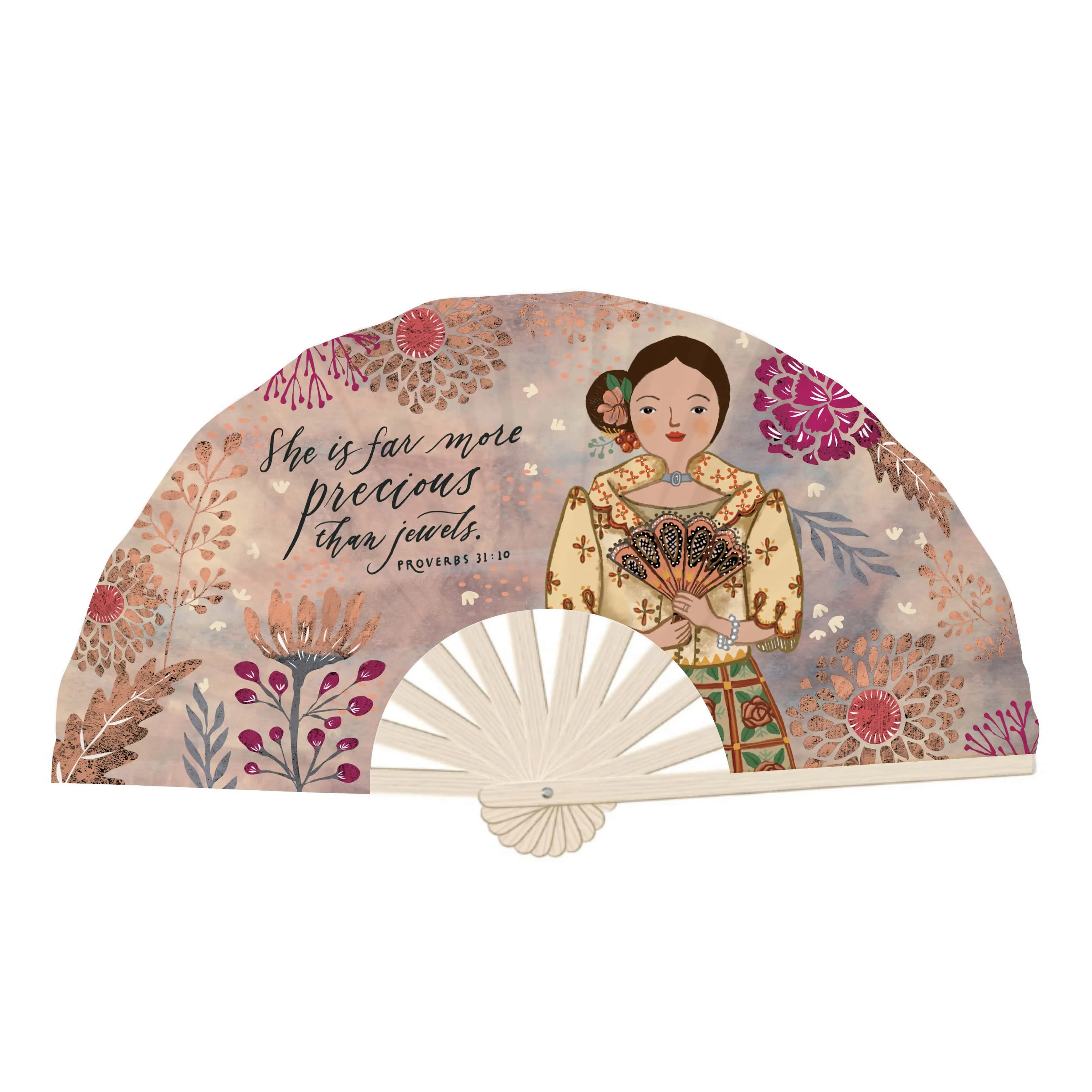 Filipiniana Floral Fan