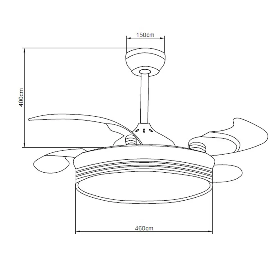 Floen Ceiling Fan with Retractable Blade