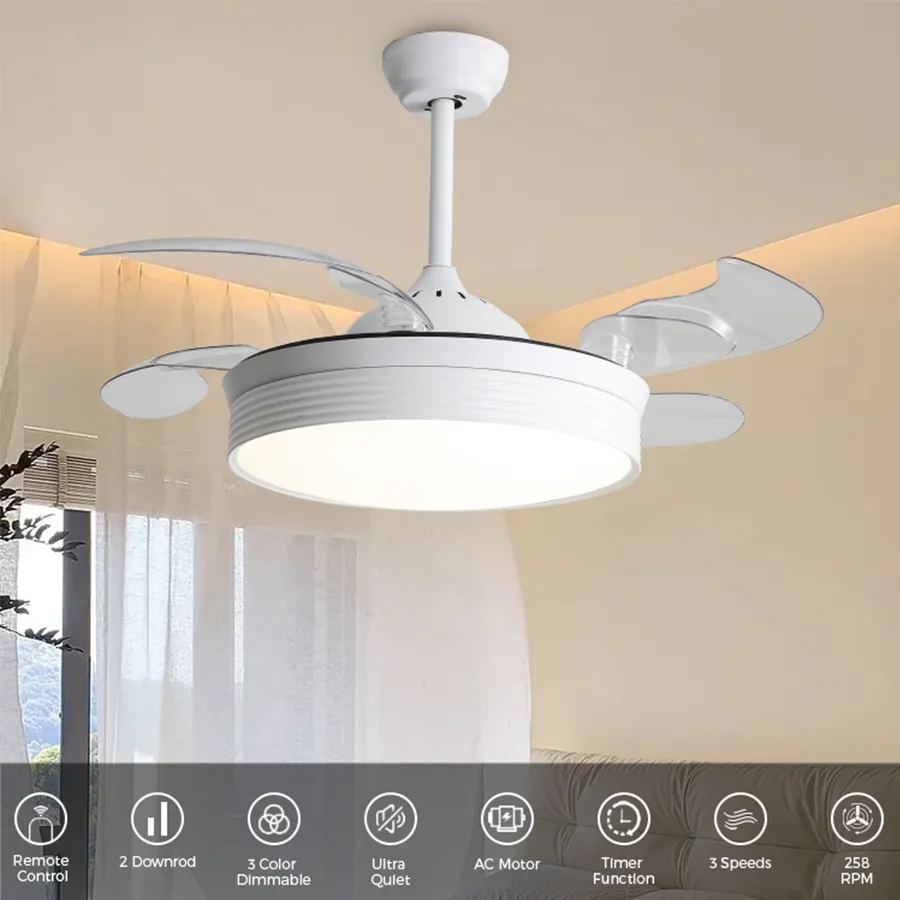 Floen Ceiling Fan with Retractable Blade