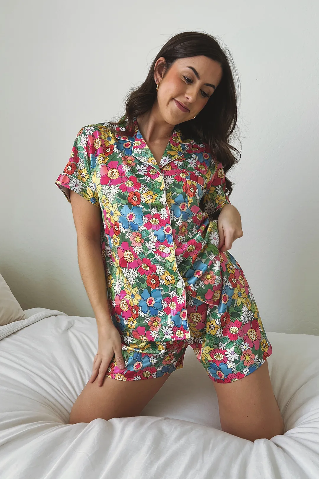 Flowerland Satin Pajamas