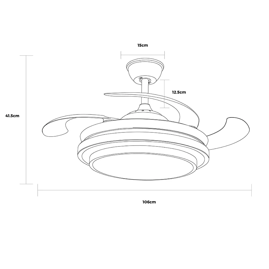 Frode Ceiling Fan with Retractable Blade