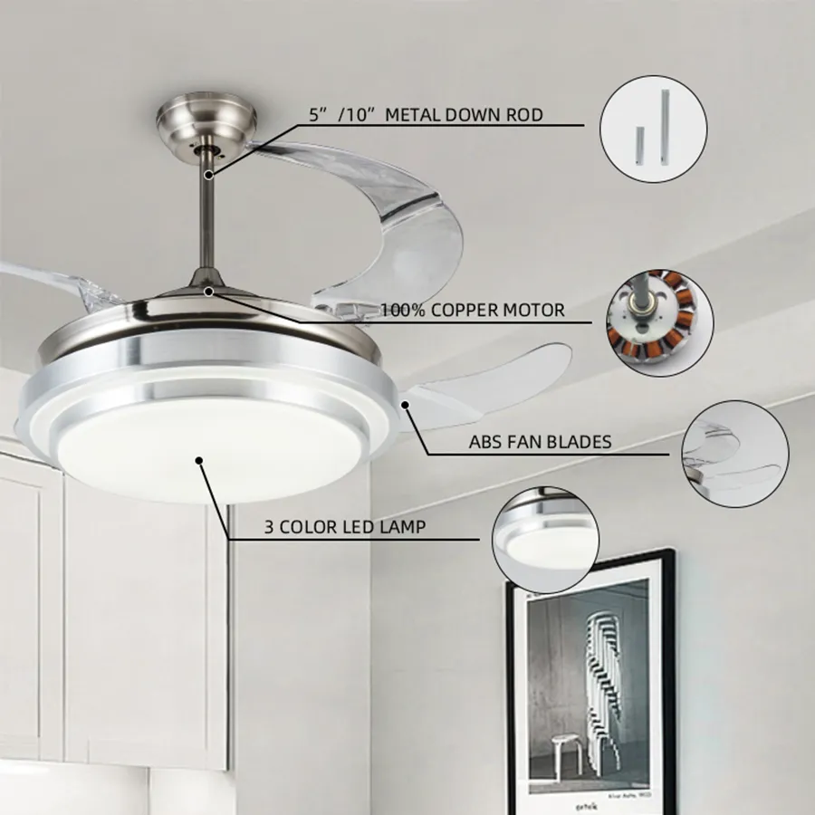 Frode Ceiling Fan with Retractable Blade