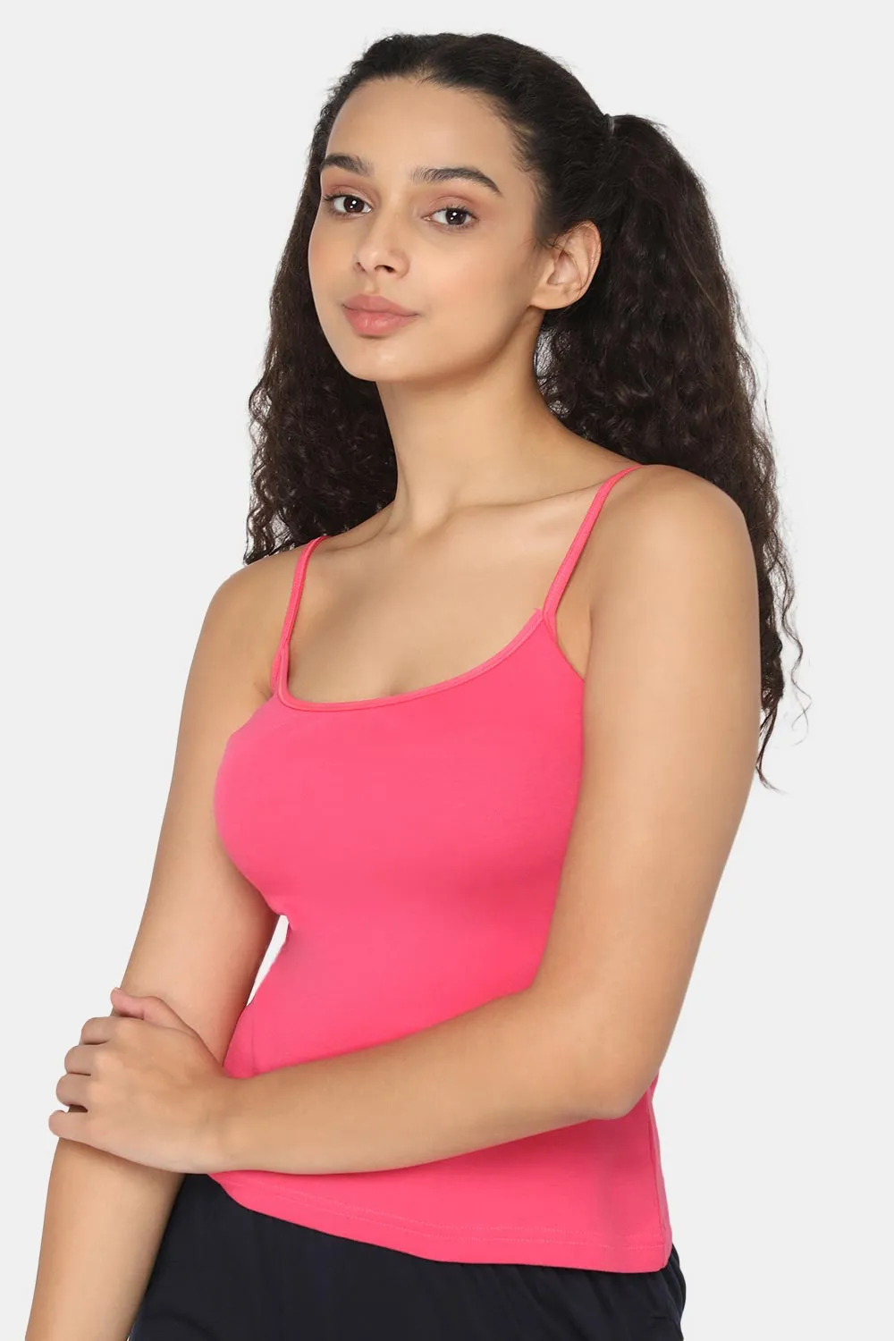 Full Coverage Non-Padded Non-Wired Cotton Intimacy Slip Camisole - IN02