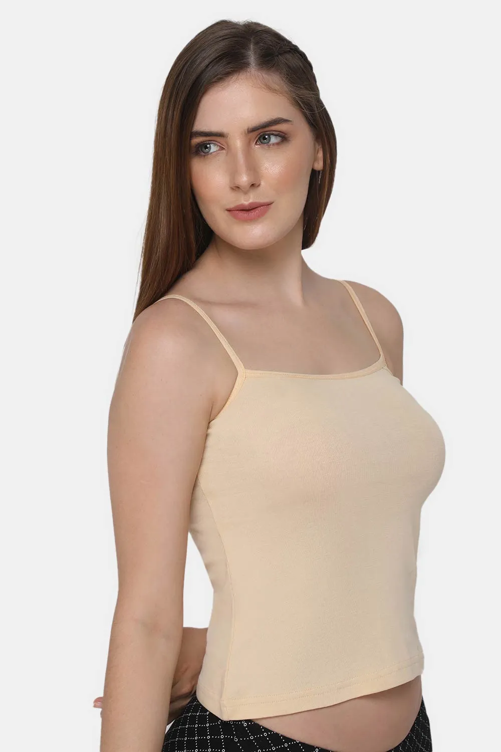 Full Coverage Non-Padded Non-Wired Cotton Intimacy Slip Camisole - IN02