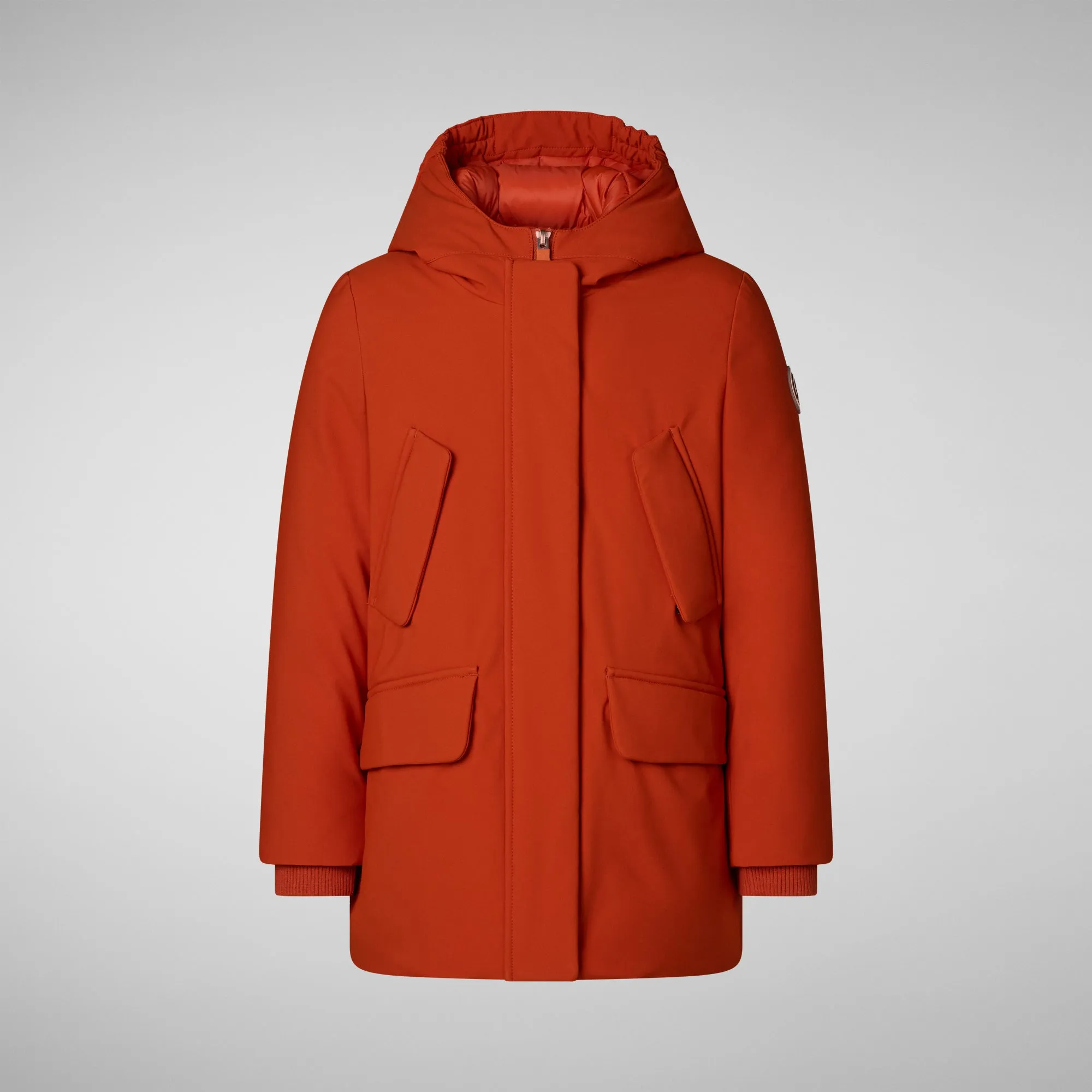 Girls' hooded parka Ally in maple orange