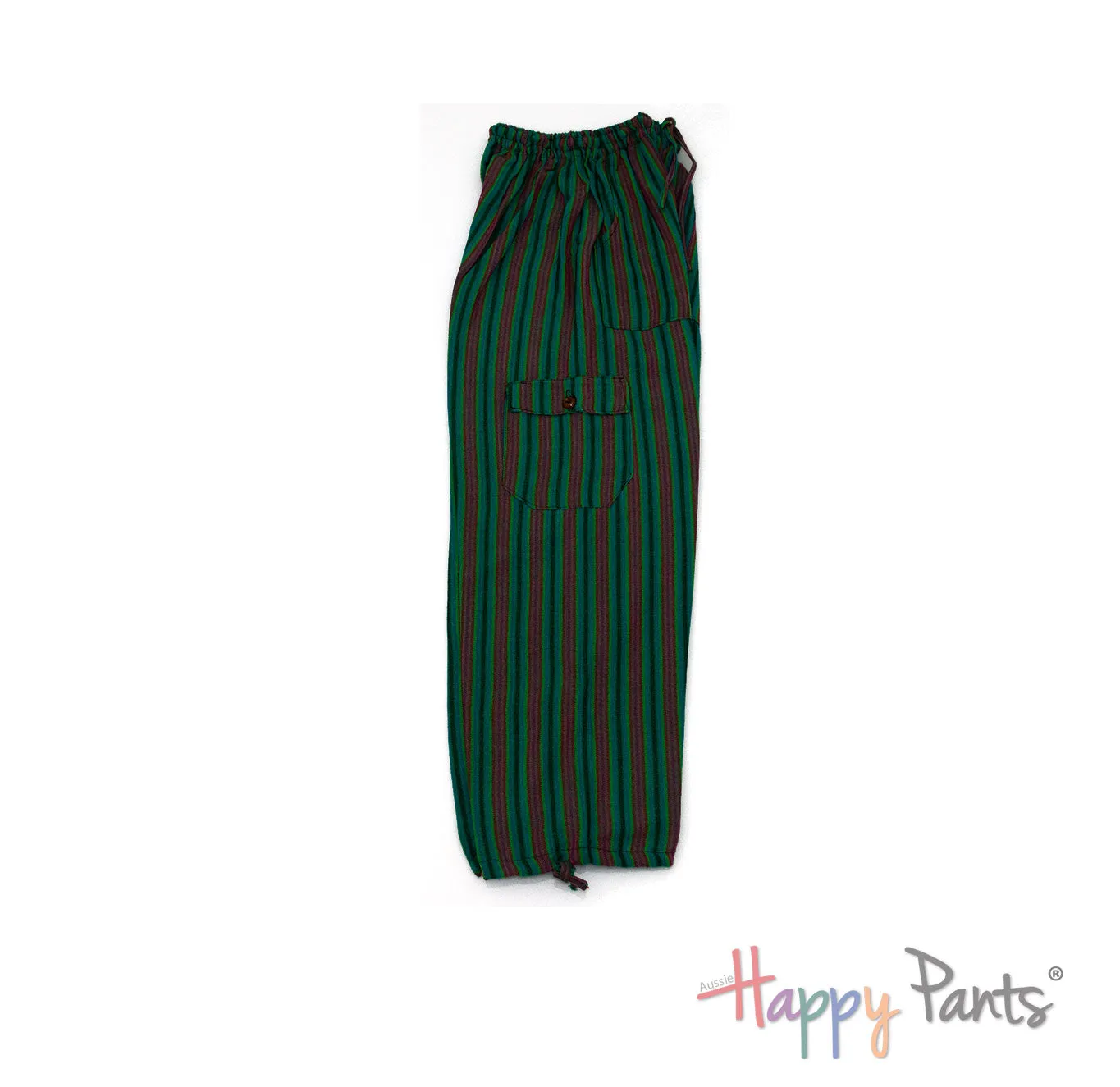 Green Earthy Stripy Happy-Pants