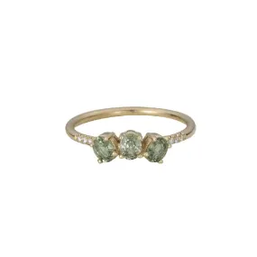 Green Sapphire Fan Ring