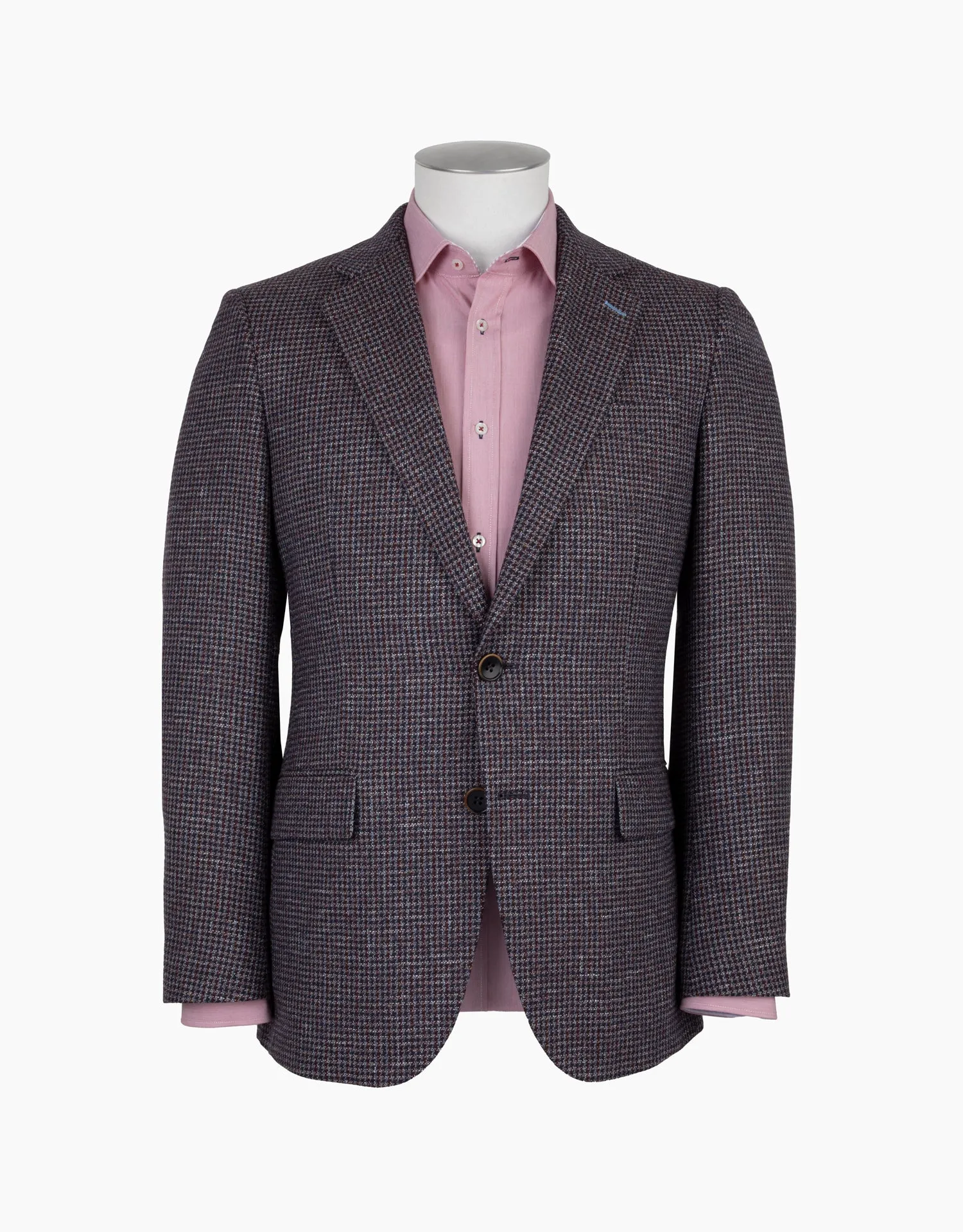 Hawker Maroon & Blue Guncheck Blazer