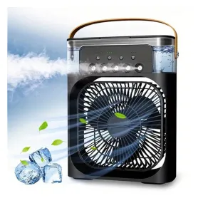 Humidifier Cooling Fan, Personal USB Air Cooler Fan, Mini Air Freshener Cooling Fan, Water Mist Humidification Fan, 3 In 1 Portable Fan Air Conditioner, Desktop Electric Fan Air Cooler, LED Light Humidifier, USB Powered (Random Color)